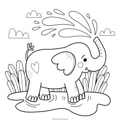 Ilustracion Contorno Elefante Dibujado Mano 23 2149301920
