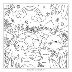 Ilustracion Libro Colorear Kawaii Dibujado Mano 23 2149703915