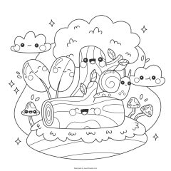 Ilustracion Libro Colorear Kawaii Dibujado Mano 23 2149730313