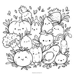 Ilustracion Libro Colorear Kawaii Dibujado Mano 52683 97043