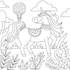 Ilustracion Libro Colorear Unicornio Dibujado Mano 23 2150153594